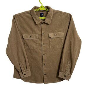 Gap Mens Corduroy Shirt  Shacket Chinchilla Size XXL Preppy Academia 100% Cotton